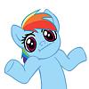 The AI-generated cat pictures thread-fanmade_rainbow_dash_shrug.jpg